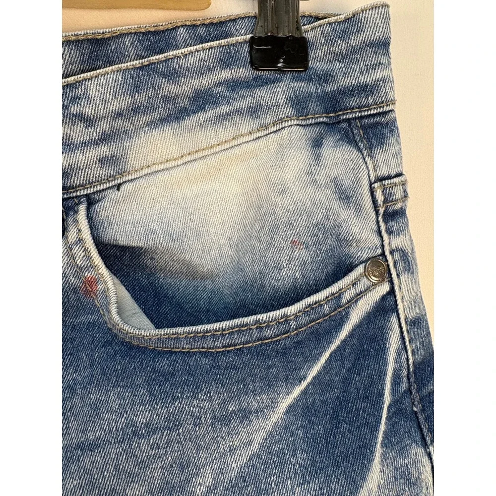 Mens‎ GS 115 Painted Light Wash Jean Shorts Skater Streetwear Hiphop Sz 32 READ